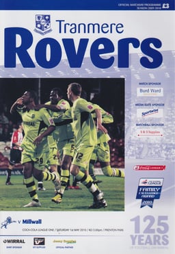 Tranmere Rovers v Millwall Match Programme 2010-05-01